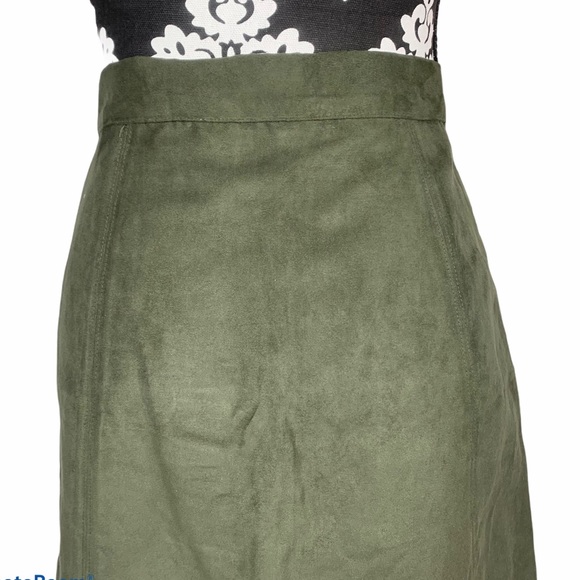 🍀AKIRA Skirt Button Down Faux Suede High Waisted - Picture 7 of 10